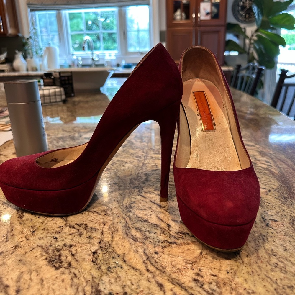 Rupert Sanderson Deep Red Platform Heels